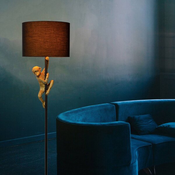 Lucide Lampa stojąca designerska Extravaganza Chimp, czarny, salon / jadalnia, metal, design