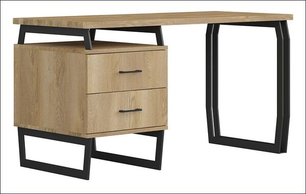 Drewniane duże biurko z szufladami 140x60 W9-R55