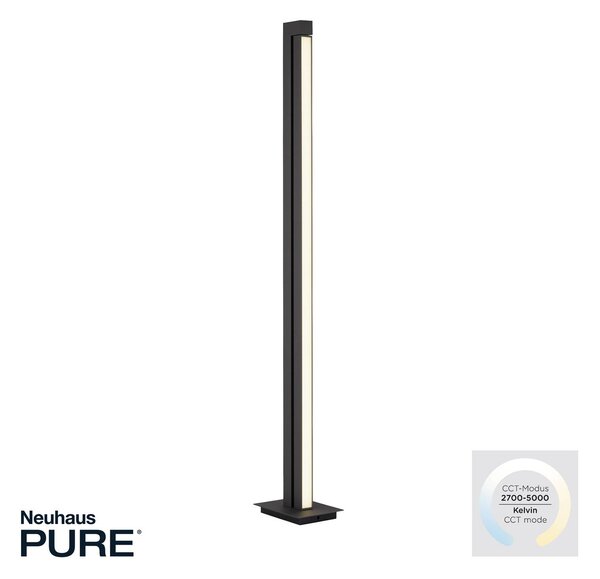 PURE Lampa stojąca LED Pure Lines Floor, możliwość ściemniania, aluminiowy / szary / cynkowy, salon / jadalnia, metal, nowoczesny