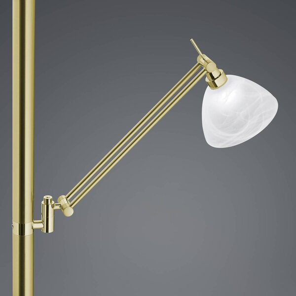 HELL Lampa stojąca LED Findus, możliwość ściemniania, mosiężny / złoty, salon / jadalnia, metal, nowoczesny