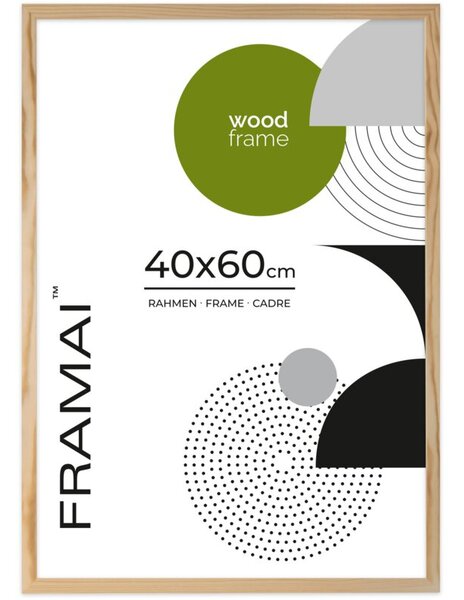 Ramka na zdjęcia 40x60 cm z drewna surowego sosnowa ramka DIY FRAMAI®
