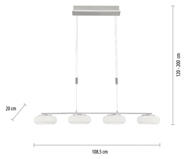 Q-Smart-Home Inteligentna lampa wisząca Q-Etienne, możliwość ściemniania, aluminiowy / szary / cynkowy, salon / jadalnia, metal, nowoczesny