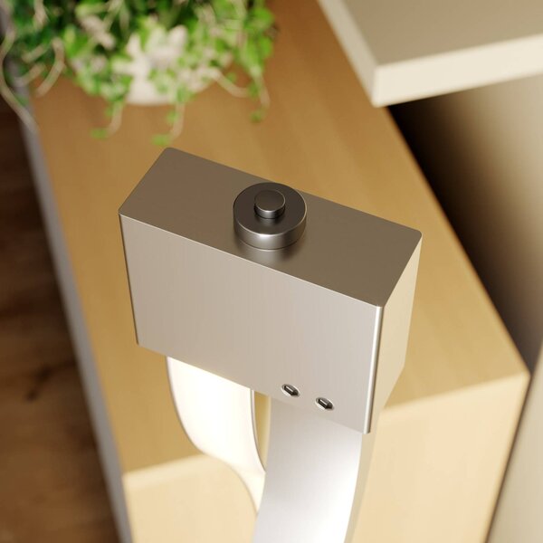 Lampa stojąca LED Auron Lindby, możliwość ściemniania, aluminiowy / szary / cynkowy, salon / jadalnia, tworzywo sztuczne, nowoczesny