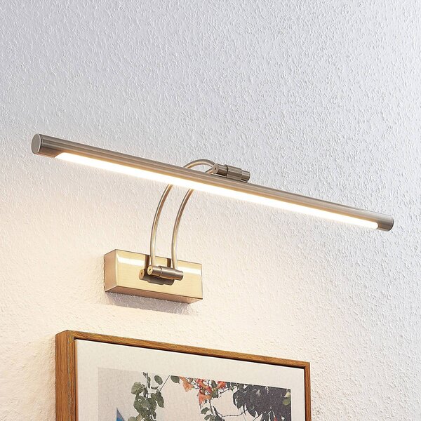Oświetlenie obrazów LED Lucande Dimitrij, nikiel, metal, 54cm Dimitrij, aluminiowy / szary / cynkowy, salon / jadalnia, metal, nowoczesny