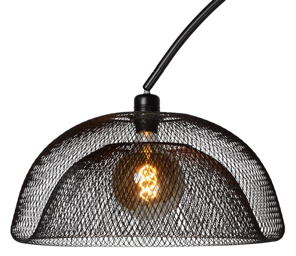 Lucide Lampa łukowa - lampa stojąca Mesh, czarny, salon / jadalnia, metal, nowoczesny
