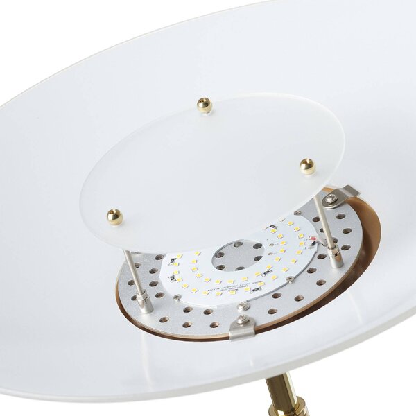 Paul Neuhaus Lampa stojąca LED Alfred, możliwość ściemniania, mosiężny / złoty, salon / jadalnia, metal, nowoczesny