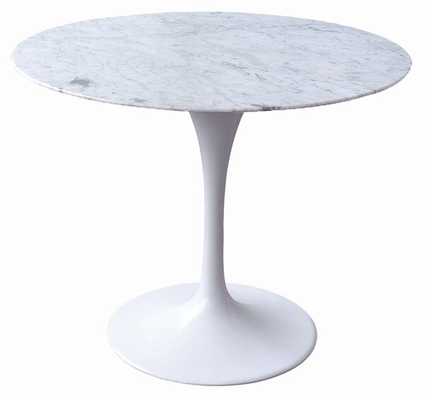 Biały marmurowy stół z metalową podstawą - Gobleto 2X