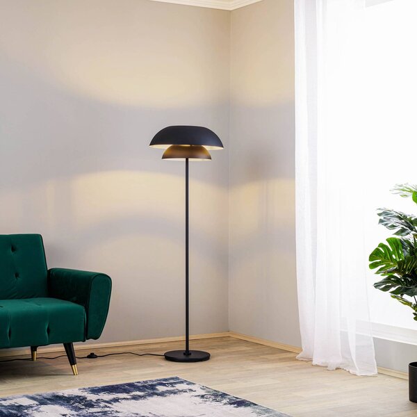 Lampa stojąca designerska Kellina Lucande, czarny, salon / jadalnia, metal, design