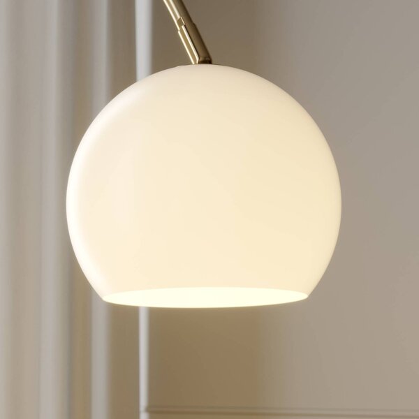 Lampa łukowa - lampa stojąca Cynthia Lindby, mosiężny / złoty, salon / jadalnia, szkło, nowoczesny
