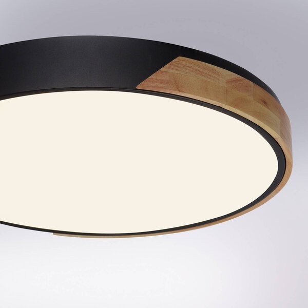 Q-Smart-Home Inteligentna lampa sufitowa Q-BILA, możliwość ściemniania, czarny, salon / jadalnia, metal