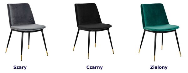Welurowe krzesło czarne tapicerowane B1-H34
