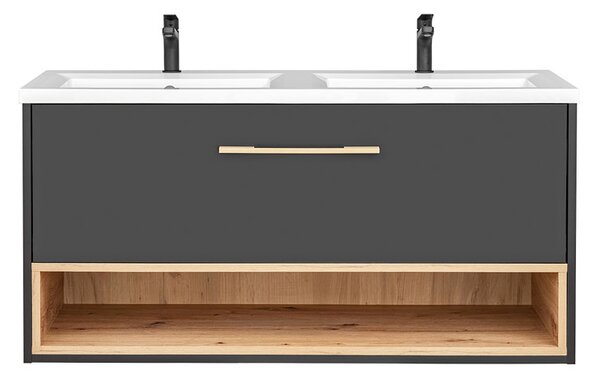 Podwieszana szafka łazienkowa z umywalką - Ketris 2S 120 cm
