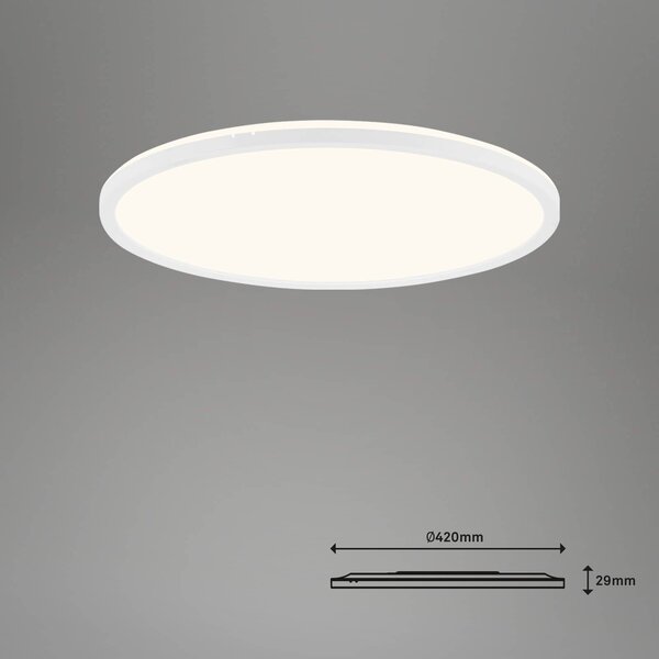 Briloner Inteligentna lampa sufitowa Slim S, możliwość ściemniania, biały / opal, kuchnia, tworzywo sztuczne, nowoczesny