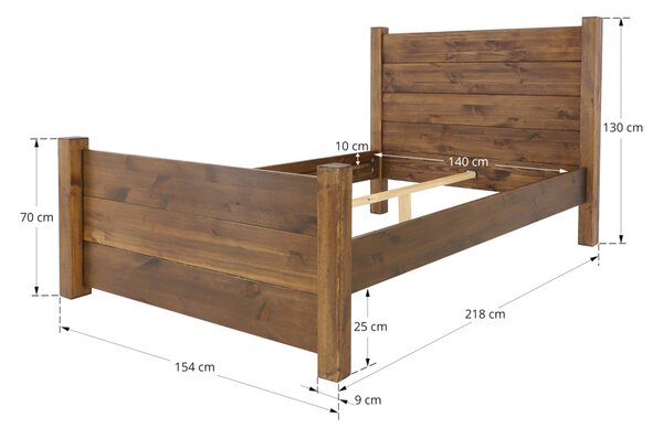 Łóżko drewniane Rustyk / Dobromir 140
