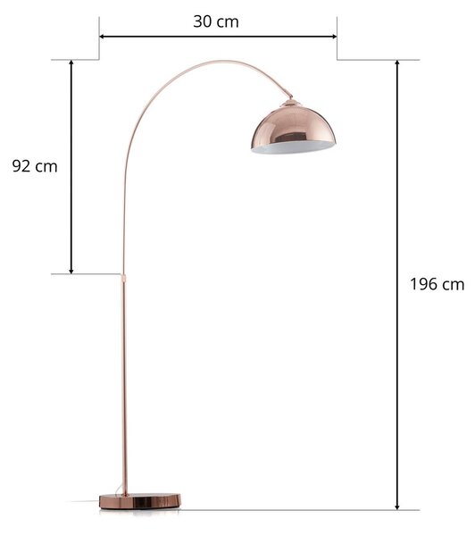 Globo Lampa łukowa - lampa stojąca PELIN, miedziany, salon / jadalnia, metal, nowoczesny