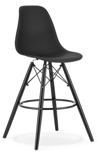 Krzesło barowe hoker Enzo Lugano Milano czarny czarne nogi