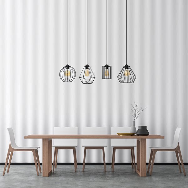 Lampa metalowa druciana LAPIS W-L 13MIX/4 BK-B