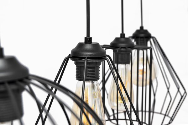 Lampa metalowa druciana LAPIS W-L 13MIX/4 BK-B