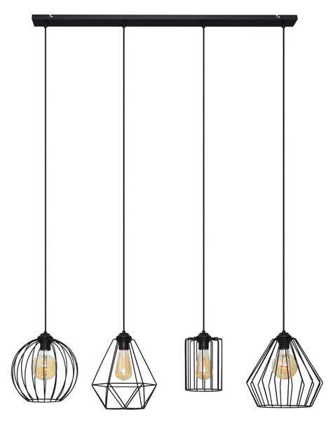 Lampa metalowa druciana LAPIS W-L 13MIX/4 BK-B