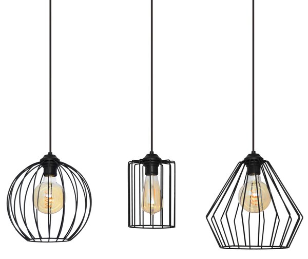 Lampa wisząca druciana LAPIS W-L 13MIX/3 BK-B