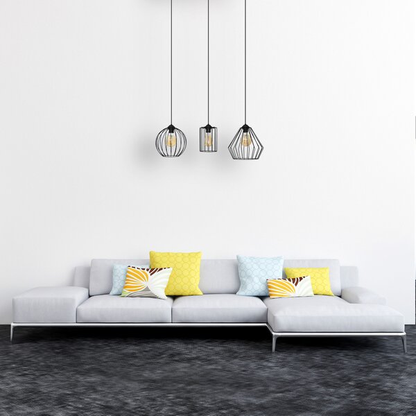 Lampa wisząca druciana LAPIS W-L 13MIX/3 BK-B
