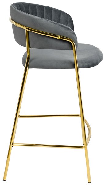 Szary tapicerowany hoker welurowy glamour S7-S86