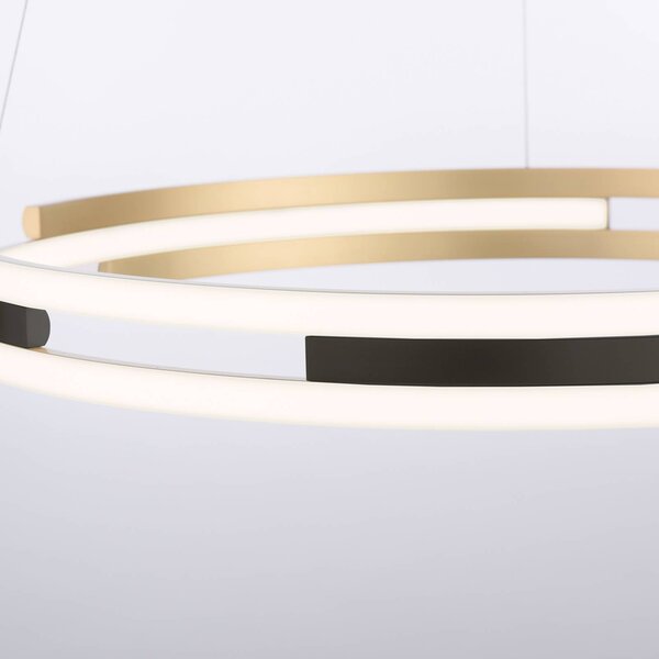 Q-Smart-Home Inteligentna lampa wisząca Q-Beluga, możliwość ściemniania, mosiężny / złoty, salon / jadalnia, metal, nowoczesny