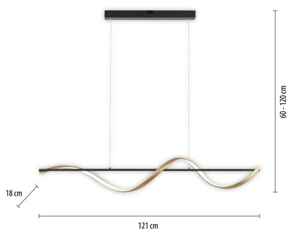 Q-Smart-Home Inteligentna lampa wisząca Q-Swing, możliwość ściemniania, czarny, salon / jadalnia, aluminium, nowoczesny