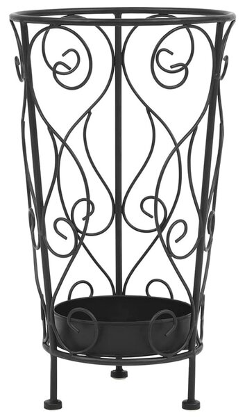 Czarny metalowy stojak na parasole w stylu vintage - Selvis