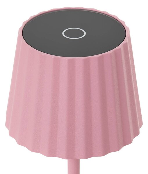 Lindby lampa stołowa LED Esali, różowy, metal, IP54 Esali Lindby, możliwość ściemniania, fioletowy / różowy / bladoróżowy, salon / jadalnia, aluminium, nowoczesny