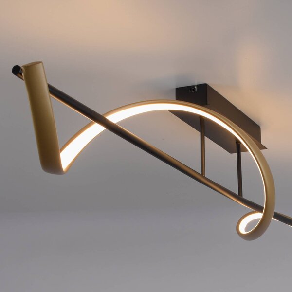 Q-Smart-Home Inteligentna lampa sufitowa Q-Swing, możliwość ściemniania, czarny, salon / jadalnia, aluminium, nowoczesny