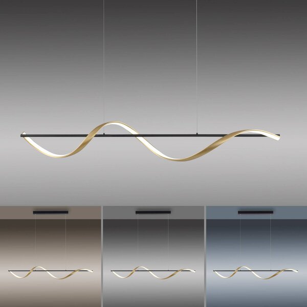 Q-Smart-Home Inteligentna lampa wisząca Q-Swing, możliwość ściemniania, czarny, salon / jadalnia, aluminium, nowoczesny