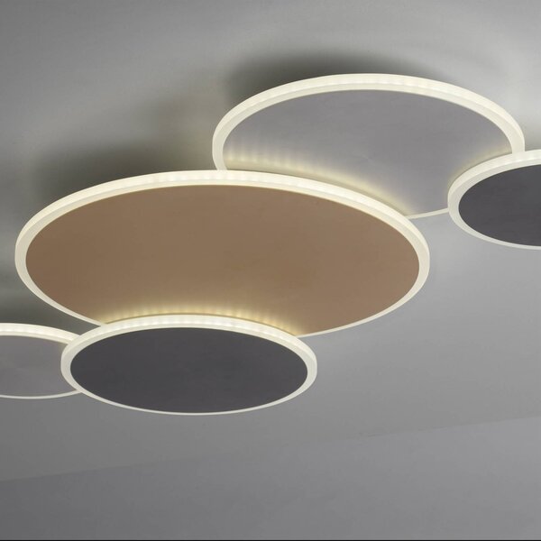 Q-Smart-Home Inteligentna lampa sufitowa Q-Piato, możliwość ściemniania, multikolor, salon / jadalnia, metal, nowoczesny