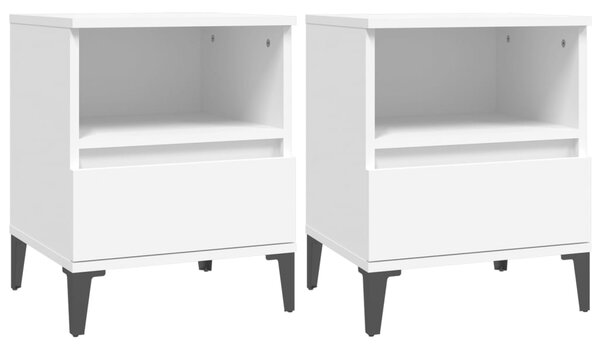 Komplet białych stolików nocnych na nóżkach | Umeblowana.com