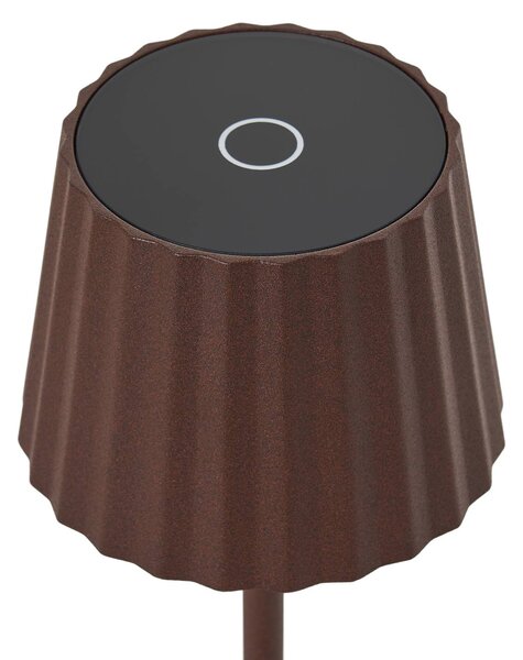 Lindby lampa stołowa LED Esali, rdzawobrązowa, IP65 Esali Lindby, możliwość ściemniania, brązowy / rdzawy, salon / jadalnia, aluminium, nowoczesny