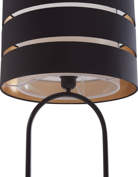 Lampa stojąca Tsomo Lindby, czarny, salon / jadalnia, tkanina / materiał / jedwab, skandynawski