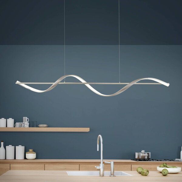 Q-Smart-Home Inteligentna lampa wisząca Q-Swing, możliwość ściemniania, aluminiowy / szary / cynkowy, salon / jadalnia, aluminium, nowoczesny