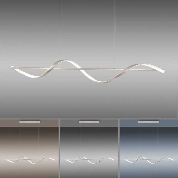 Q-Smart-Home Inteligentna lampa wisząca Q-Swing, możliwość ściemniania, aluminiowy / szary / cynkowy, salon / jadalnia, aluminium, nowoczesny