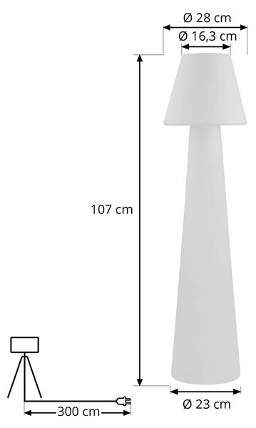 Lampa tarasowa Lucande Gauri, biała, wysokość 107 cm, IP65 Gauri, biały / opal, tworzywo sztuczne, nowoczesny