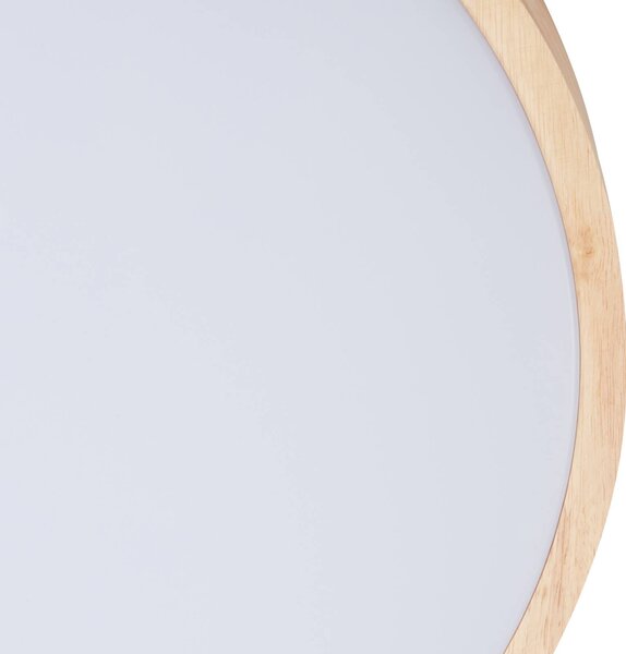 Inteligentna lampa sufitowa Innes Lindby, możliwość ściemniania, jasne drewno, salon / jadalnia, drewno, nowoczesny