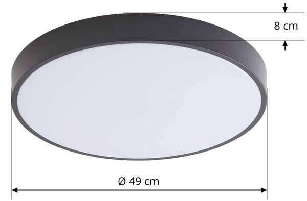 Inteligentna lampa sufitowa Innes Lindby, możliwość ściemniania, czarny, salon / jadalnia, metal, nowoczesny