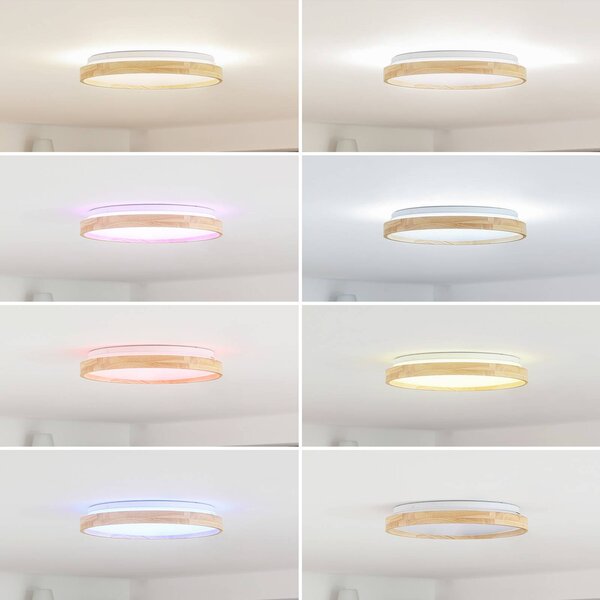 Inteligentna lampa sufitowa Mirren Lindby, możliwość ściemniania, salon / jadalnia, tworzywo sztuczne, nowoczesny