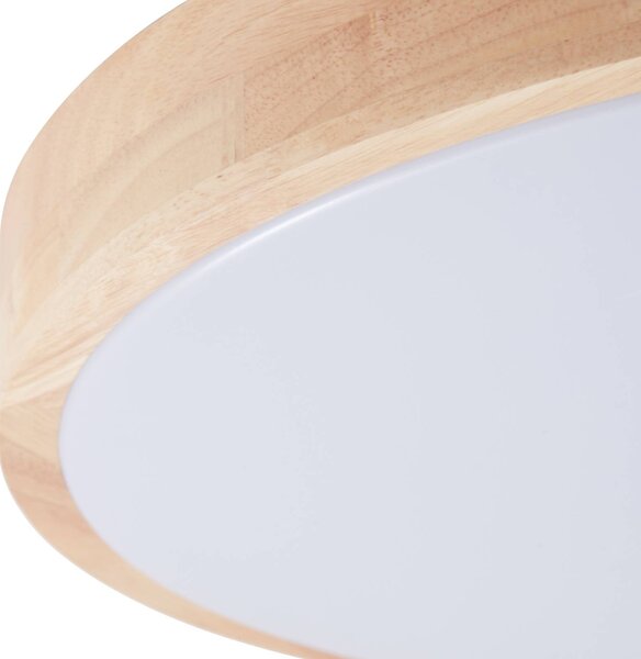 Inteligentna lampa sufitowa Innes Lindby, możliwość ściemniania, jasne drewno, salon / jadalnia, drewno, nowoczesny