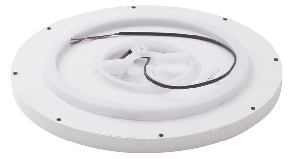 Inteligentna lampa sufitowa Denora Lindby, możliwość ściemniania, biały / opal, salon / jadalnia, tworzywo sztuczne, nowoczesny