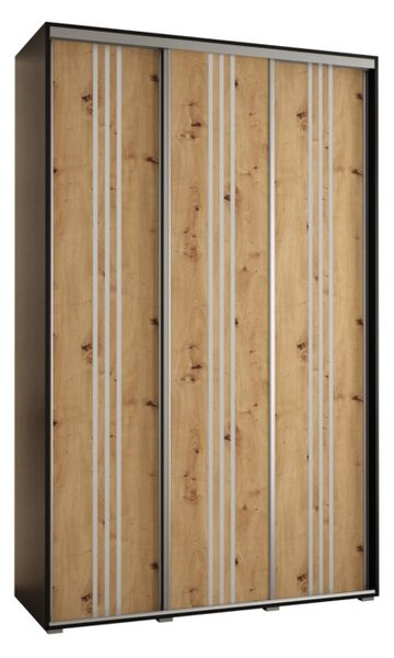 Szafa przesuwna wysoka Davos 6 160, gł. 60 cm czarny + artisan + srebrny