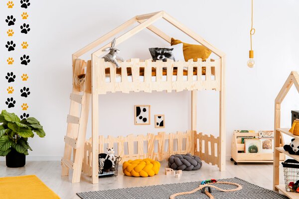 Łóżko piętrowe domek do pokoju dziecięcego - Zorin 3X