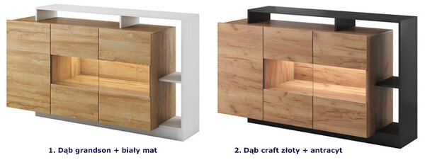 Komoda dąb craft złoty + antracyt L9-Z40