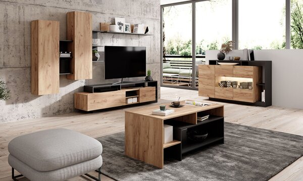 Komoda dąb craft złoty + antracyt L9-Z40