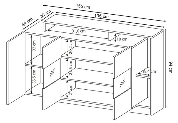 Komoda dąb craft złoty + antracyt L9-Z40