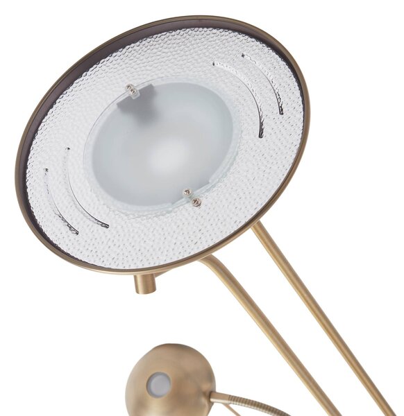 Lampa stojąca Josefin Lindby, możliwość ściemniania, brązowy / mosiężny, salon / jadalnia, metal, nowoczesny